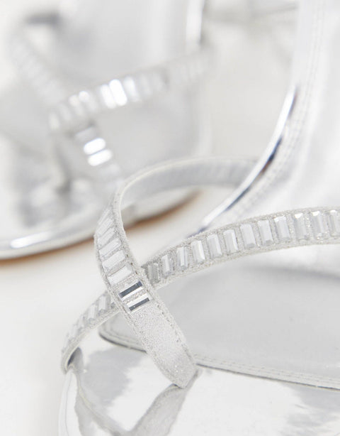 Silver heeled sandals