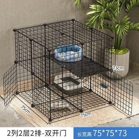 Cat Cage Home Indoor Double Pet