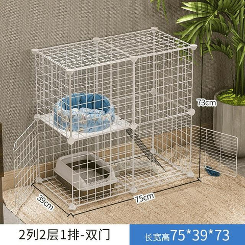 Cat Cage Home Indoor Double Pet