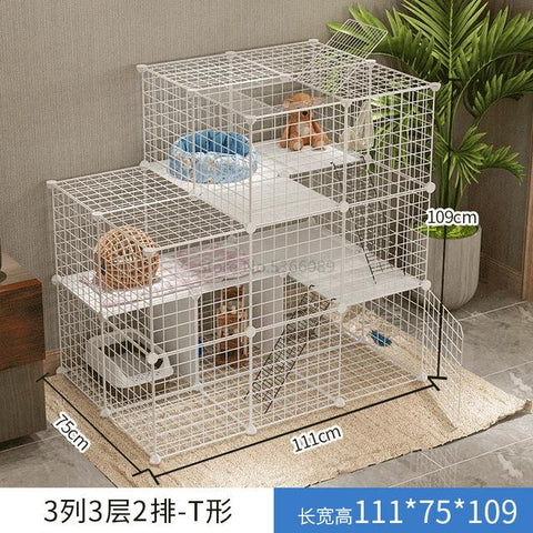 Cat Cage Home Indoor Double Pet
