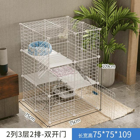 Cat Cage Home Indoor Double Pet